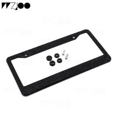 Cadru plăcuță de înmatriculare Suport pentru capac din oțel inoxidabil Auto Car Styling Cristal sclipici Strass Camion Vehicul 31cmx16cm