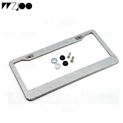 Cadru plăcuță de înmatriculare Suport pentru capac din oțel inoxidabil Auto Car Styling Cristal sclipici Strass Camion Vehicul 31cmx16cm