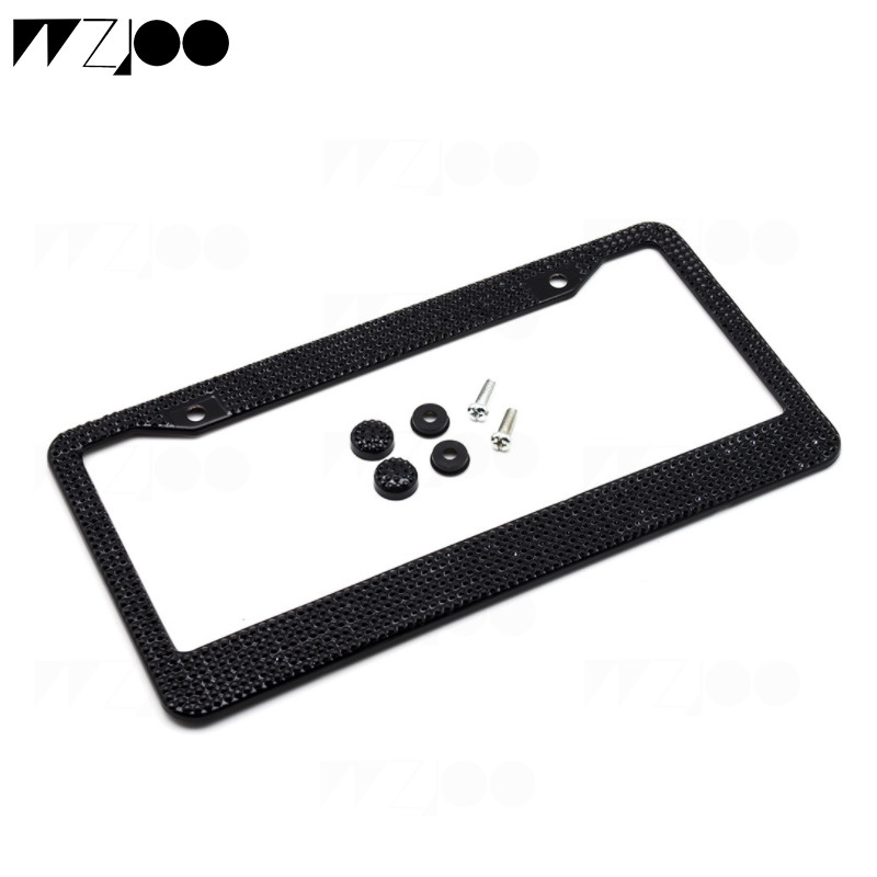 Cadru plăcuță de înmatriculare Suport pentru capac din oțel inoxidabil Auto Car Styling Cristal sclipici Strass Camion Vehicul 31cmx16cm