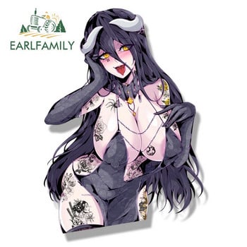 EARLFAMILY Gyaru Albedo Fanart Стикер за кола Аниме Overlord Sketch Waifu Decal JDM Cartoon Peek Girl Graffiti Stickers Car Wrap