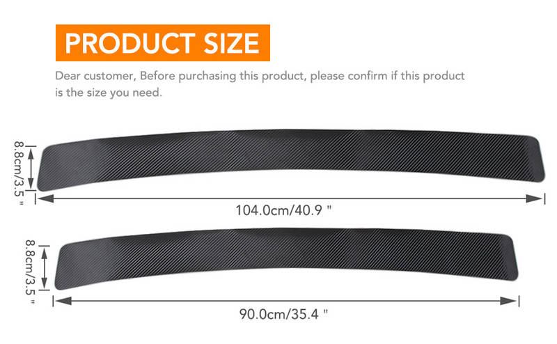 Universalus bagažinės galinės apsaugos plokštės lipdukas Automobilio galinio buferio apdaila, apsauganti nuo įbrėžimų, lipduko juostelė 3D anglies pluošto plėvelė