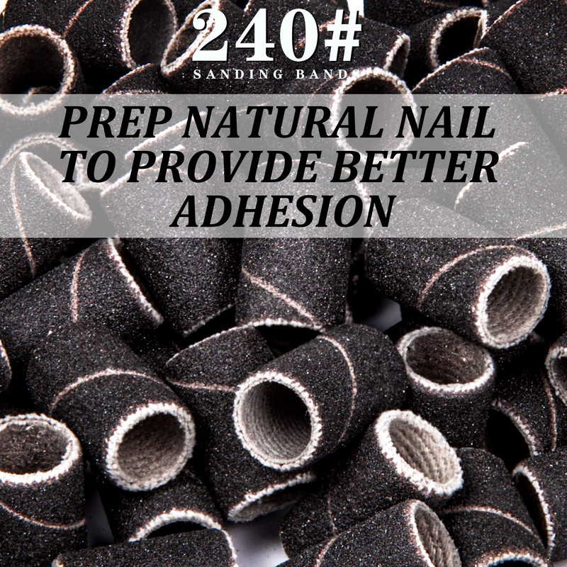 Nagų grąžtų rinkinys su 300 vnt šlifavimo juostomis #80#150#240 Grits Elektriniai nagų šlifuokliai Gręžimo antgalių rinkinys Zebra šlifavimo juosta
