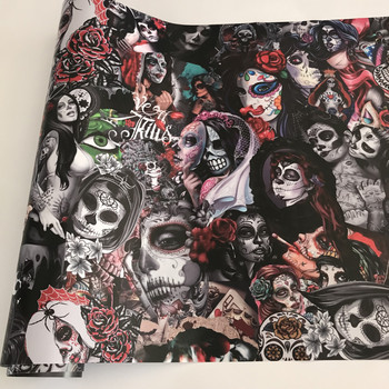 ORINO Стикер бомба Vinyl Wrap StickerBOMB Лепило Cartoon Skull JDM Printed Racing Motorcycle Bike Scooter Bomb Wrapping Film