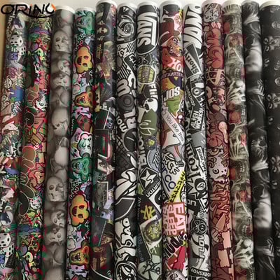 ORINO Стикер бомба Vinyl Wrap StickerBOMB Лепило Cartoon Skull JDM Printed Racing Motorcycle Bike Scooter Bomb Wrapping Film