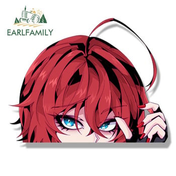 EARLFAMILY Gothic Rias Gremory Car Sticker Аниме High School D×D Sketch Waifu Decal JDM Cartoon Peeker Girl Fanart Стикери