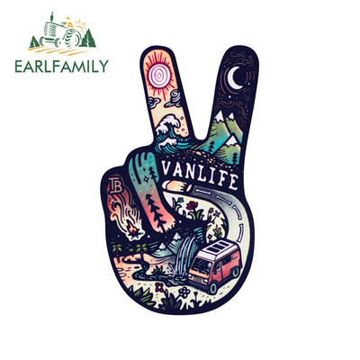 EARLFAMILY 13cm X 7.7cm за автомобилни стикери Vanlife Слънцезащитни оклузия Стикери за надраскване Винил Лаптоп Каравана Декор Оформление на автомобила