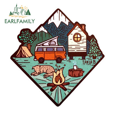 EARLFAMILY 13 cm X 7,7 cm Vanlife autómatricákhoz Fényvédő Occlusion Scratch Matricák Vinil Laptop Lakókocsi Dekor Autó Styling