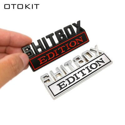 OTOKIT 1Pcs 3D Chrome Black Red Metal Emblem SHITBOX EDITION Badge Car Tail Side Sticker Аксесоари за Jeep Dodge Chrysler