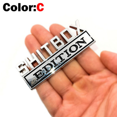 OTOKIT 1db 3D króm fekete piros fém embléma SHITBOX EDITION jelvény autó farok oldalsó matrica kiegészítők Jeep Dodge Chryslerhez