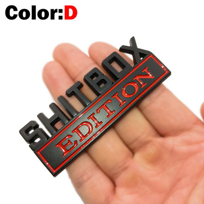 OTOKIT 1db 3D króm fekete piros fém embléma SHITBOX EDITION jelvény autó farok oldalsó matrica kiegészítők Jeep Dodge Chryslerhez