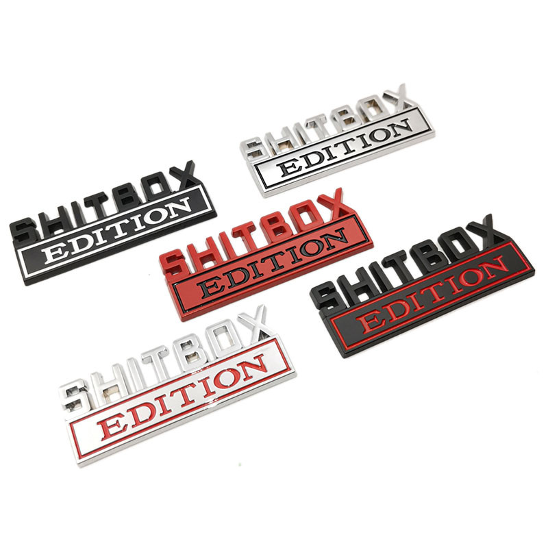 OTOKIT 1db 3D króm fekete piros fém embléma SHITBOX EDITION jelvény autó farok oldalsó matrica kiegészítők Jeep Dodge Chryslerhez