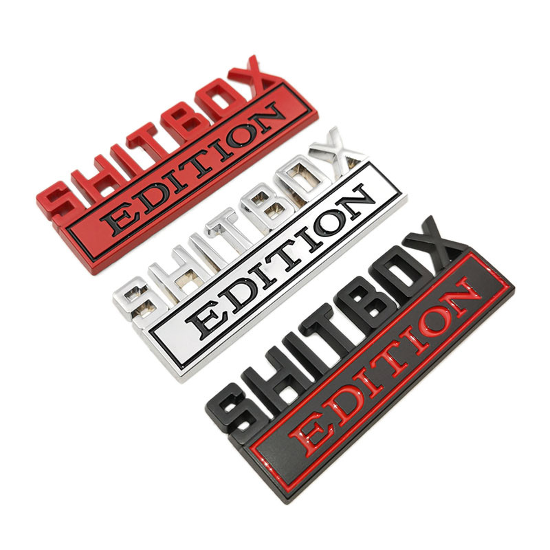 OTOKIT 1db 3D króm fekete piros fém embléma SHITBOX EDITION jelvény autó farok oldalsó matrica kiegészítők Jeep Dodge Chryslerhez