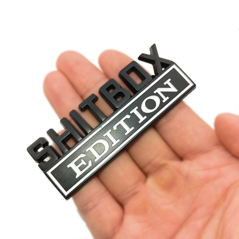 OTOKIT 1db 3D króm fekete piros fém embléma SHITBOX EDITION jelvény autó farok oldalsó matrica kiegészítők Jeep Dodge Chryslerhez