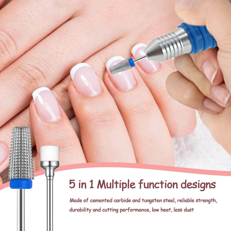 Többfunkciós körömfúró-készlet keményfém körömfúró Használható bal-jobbkezeshez egyaránt az akril zselé gyors eltávolításához