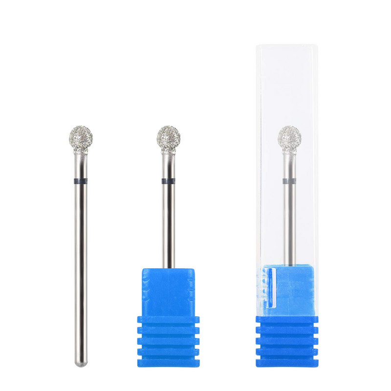 3/32” gyémánt körömfúró - Professzionális kutikula körömfúrók akril zselé körmökhöz száraz manikűr pedikűr gömb alakú