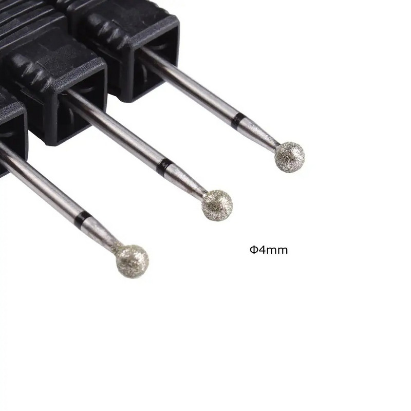 3 DB Cuticle Clean manikűr fúrószárak, gömb alakú 4,0 mm-es körömfúrók gyémánt E-File köröm kiegészítők otthoni szalon használat