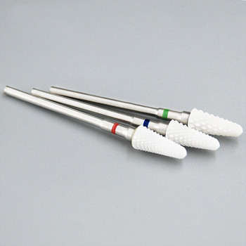 Κεραμικό τρυπάνι νυχιών για ηλεκτρονική λίμα White Flame Nail Bits Αξεσουάρ μηχανήματος μανικιούρ Nail Salon Tool Grit C/M/F