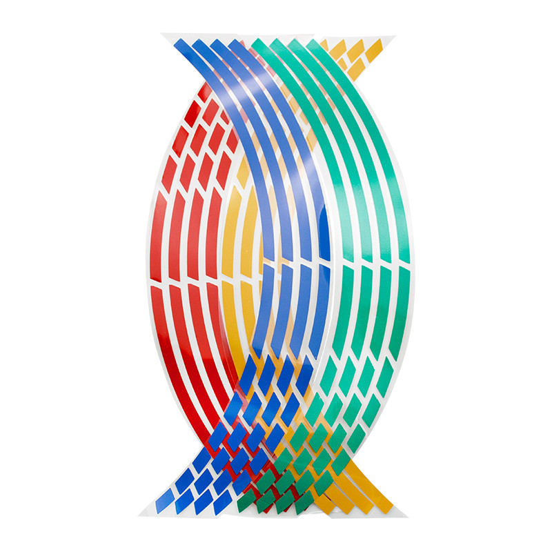 5 värvi auto stiiliribad helkur motokrossi mootorratta ratta kleebised ja kleebised 17/18 tolli helkurvelje teip