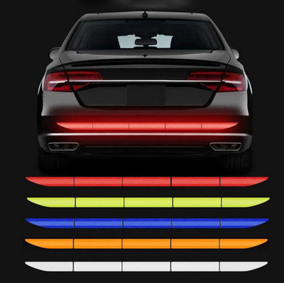 5pcs/set Car Reflective Stickers Rear Trunk Reflector Car Driving Safety Warning Mark Auto Body Waterproof Decal 90cm