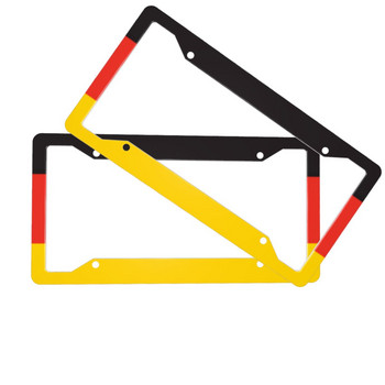 2 бр. Рамка за регистрационен номер от алуминиева сплав за автомобили, автомобили, немски флаг, държач на капака