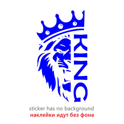Oroszlán egy Crown King Die-Cut vinil matricával autómatrica vízálló autó dekorok a karosszéria lökhárító hátsó ablakán laptopon #S61078