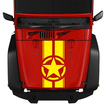 Военен стикер на капака на вратата за Jeep Wrangler TJ LJ JK Star Army Stripes Decal Vinyl Car Truck Направи си сам Водоустойчиви стикери за автомобили