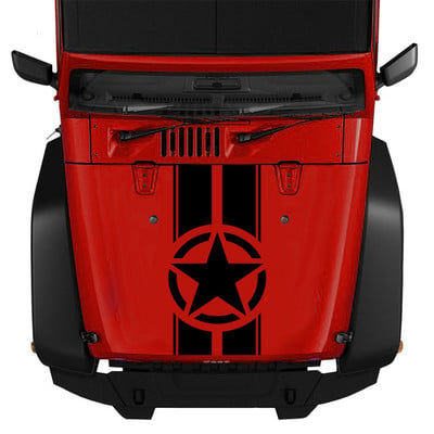 Αυτοκόλλητο Doordash Military Hood για Jeep Wrangler TJ LJ JK Star Army Stripes Decal Vinyl Car Truck DIY Αδιάβροχα αυτοκόλλητα αυτοκινήτου