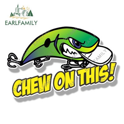 EARLFAMILY Chew on This Lure Sticker for Tackle Box Toolbox Boat