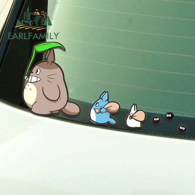 EARLFAMILY 13cm Totoro Αστεία Αυτοκόλλητα Αυτοκινήτου Anime Μπαγκάζι Παράθυρα Decal Graffiti Μοτοσικλέτα Campervan Αδιάβροχα αξεσουάρ αυτοκινήτου