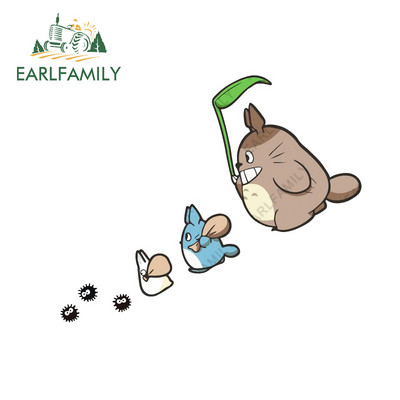 EARLFAMILY 13cm Totoro Vicces autómatricák Anime ablakok csomagtartó matrica Graffiti motorkerékpár lakóautó vízálló autótartozékok