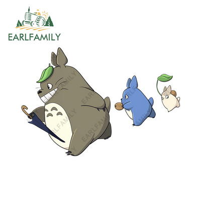EARLFAMILY 13cm Totoro Vicces autómatricák Anime ablakok csomagtartó matrica Graffiti motorkerékpár lakóautó vízálló autótartozékok