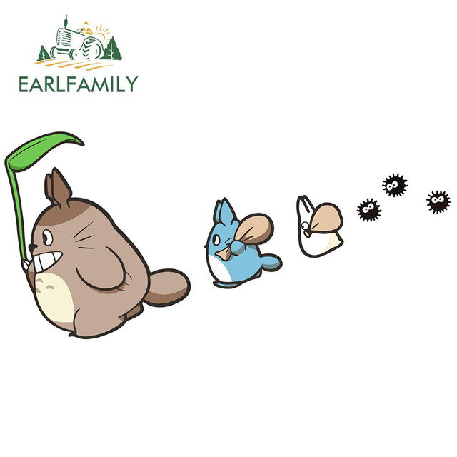 EARLFAMILY 13cm Totoro Vicces autómatricák Anime ablakok csomagtartó matrica Graffiti motorkerékpár lakóautó vízálló autótartozékok