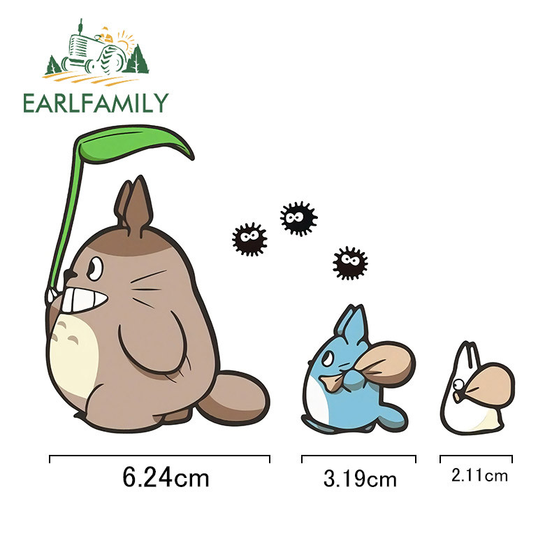 EARLFAMILY 13cm Totoro Vicces autómatricák Anime ablakok csomagtartó matrica Graffiti motorkerékpár lakóautó vízálló autótartozékok