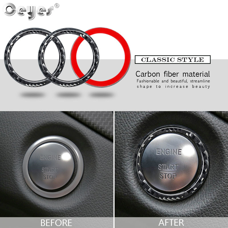 Autó szénszálas motor gomb kulcstartó Mercedes Benz E osztály W213 C osztály W205 W203 C180 C200 C300 GLC CLK W209 tartozékok