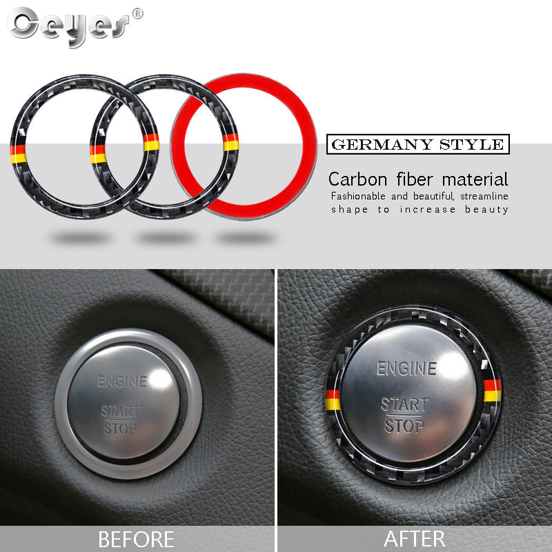Autó szénszálas motor gomb kulcstartó Mercedes Benz E osztály W213 C osztály W205 W203 C180 C200 C300 GLC CLK W209 tartozékok
