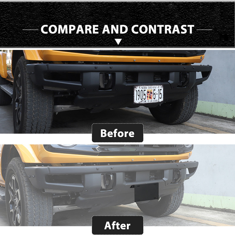 Autó első rendszámtábla tartó Ford Bronco 2021 2022 Külső tartozékok rendszámtábla talp Ford Bronco számára