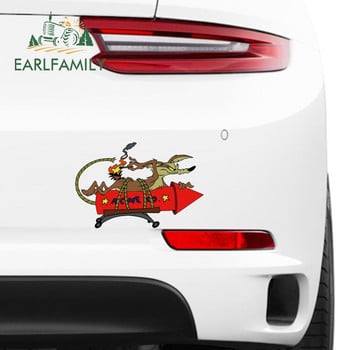 Αυτοκόλλητο αυτοκινήτου EARLFAMILY Cartoon FOR Wile E Coyote ACME Rocket Vinyl Decal Anime Car Styling Αδιάβροχα αξεσουάρ αυτοκινήτου