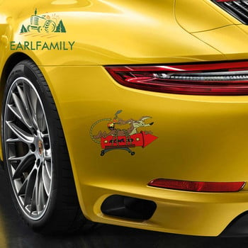 Αυτοκόλλητο αυτοκινήτου EARLFAMILY Cartoon FOR Wile E Coyote ACME Rocket Vinyl Decal Anime Car Styling Αδιάβροχα αξεσουάρ αυτοκινήτου