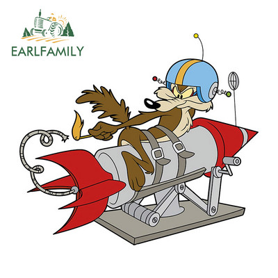 EARLFAMILY rajzfilm autómatrica Wile E Coyote ACME rakéta vinyl matricához Anime autóstílus vízálló autótartozékok