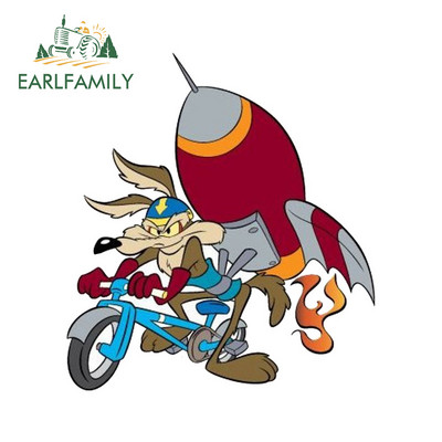 EARLFAMILY rajzfilm autómatrica Wile E Coyote ACME rakéta vinyl matricához Anime autóstílus vízálló autótartozékok