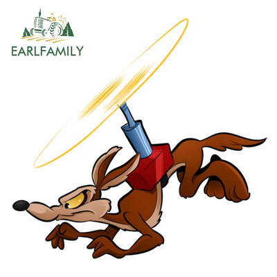 EARLFAMILY rajzfilm autómatrica Wile E Coyote ACME rakéta vinyl matricához Anime autóstílus vízálló autótartozékok