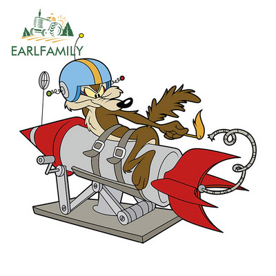 EARLFAMILY rajzfilm autómatrica Wile E Coyote ACME rakéta vinyl matricához Anime autóstílus vízálló autótartozékok