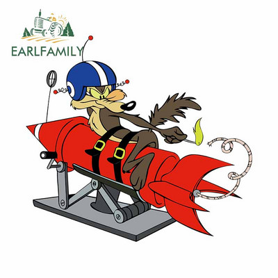 EARLFAMILY rajzfilm autómatrica Wile E Coyote ACME rakéta vinyl matricához Anime autóstílus vízálló autótartozékok
