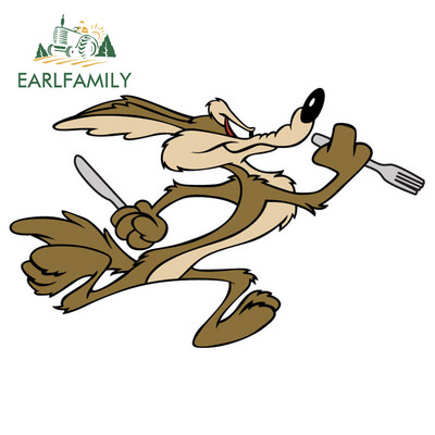 EARLFAMILY rajzfilm autómatrica Wile E Coyote ACME rakéta vinyl matricához Anime autóstílus vízálló autótartozékok