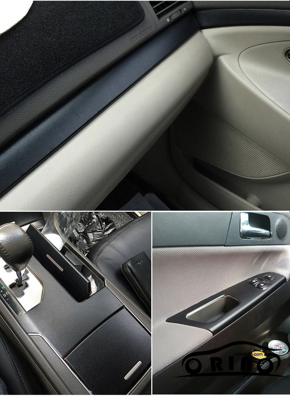 Autocolante de film de vinil adeziv PVC cu model din piele neagră premium pentru decorarea interioară a caroseriei auto.