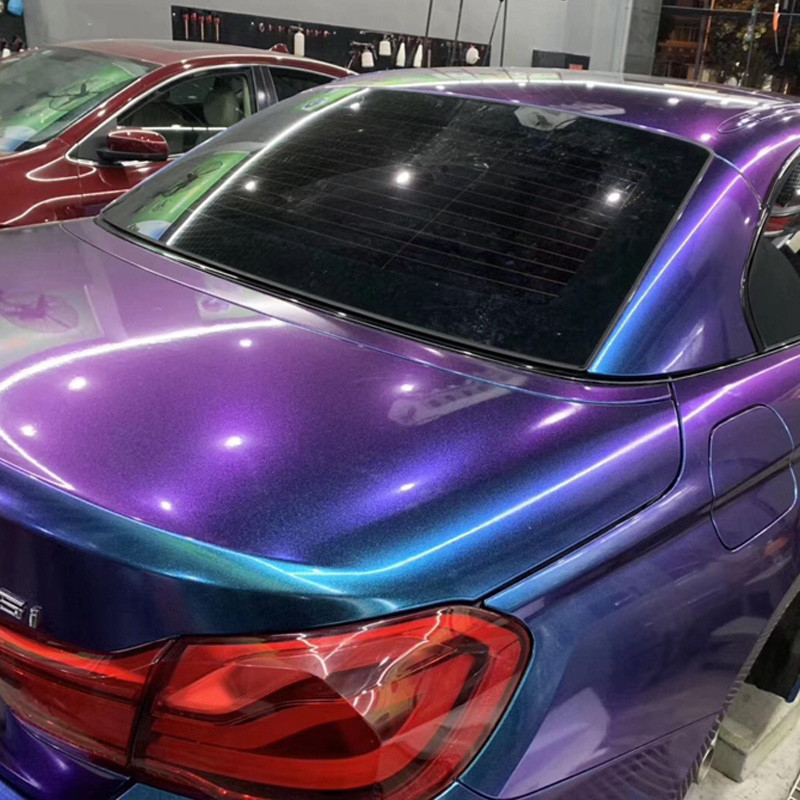 Premium glancēta DIY automašīnu virsbūves plēve Hameleonu pērļu mirdzoša vinila uzlīme Purpursarkana zila hameleons Automobiles Automašīnas Vinila plēve