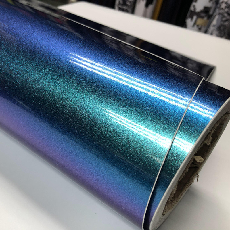 Premium glancēta DIY automašīnu virsbūves plēve Hameleonu pērļu mirdzoša vinila uzlīme Purpursarkana zila hameleons Automobiles Automašīnas Vinila plēve