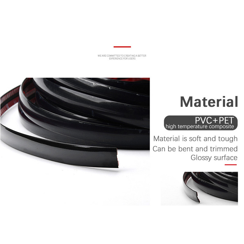 Autó króm díszítő csíkok autós ajtóvédő ütközésgátló csík fényes fekete stílus dekoráció autó króm díszléc