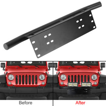 LEEPEE Off Road LED Light Bar Рамка Държач SUV Държач за лампа Дървен светлинен монтаж Скоба за регистрационен номер Алуминиева предна броня Универсален