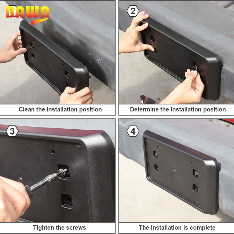 BAWA vanjski dodaci automobila za Jeep Wrangler JK 2013-2017. Osnovni držač prednje registarske pločice automobila za Wrangler JK